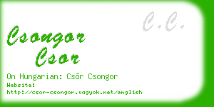 csongor csor business card